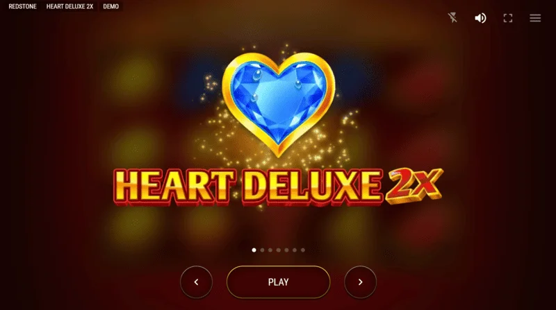 Heart Deluxe 2x – Hauptmenü und Startbildschirm des Slots